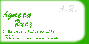 agneta racz business card